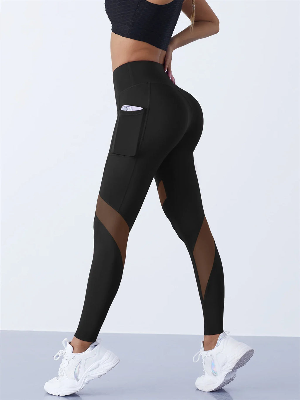 Yoga leggings mesh detail