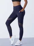 High-waist mesh yoga leggings