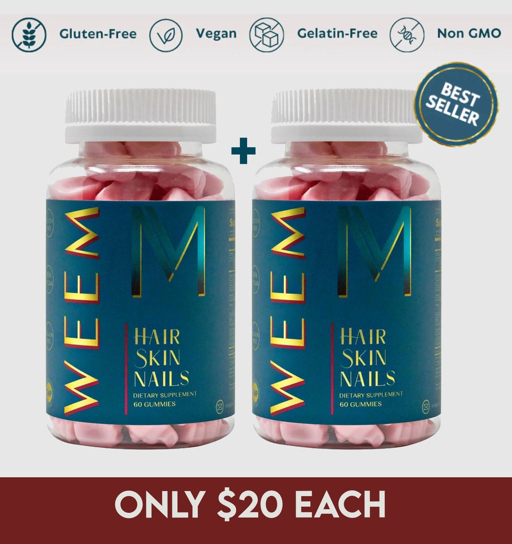 WEEM hair skin and nails gummies pack of 2