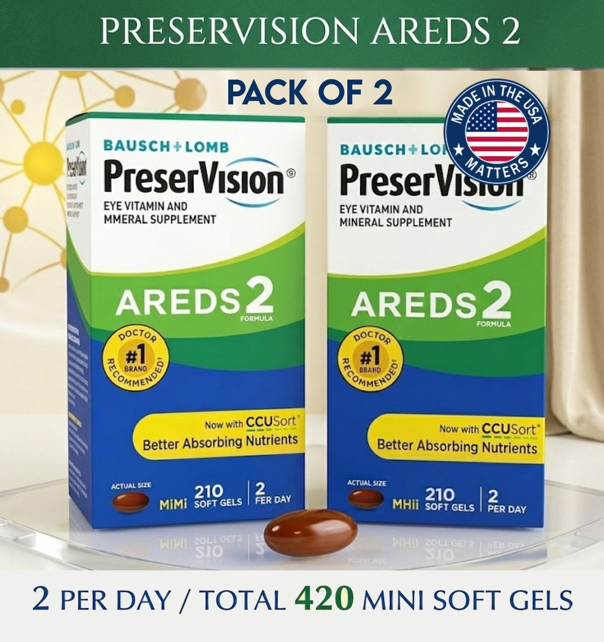 PreserVision AREDS 2 eye vitamins pack of 2