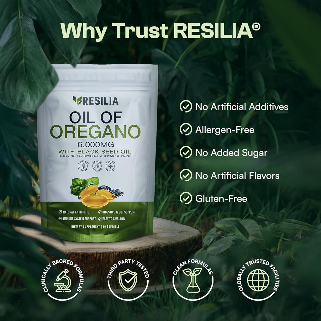 Resilia oregano and black seed oil details