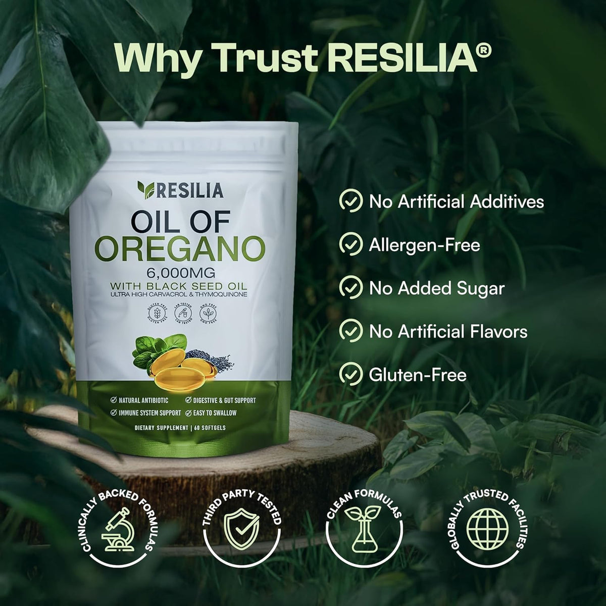 Resilia oregano and black seed oil details